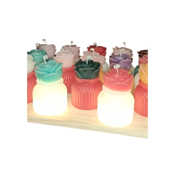 jarrón vela luminosa